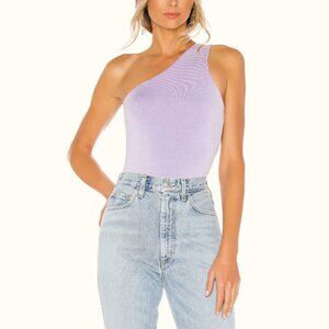 Superdown Devonne One Shoulder Bodysuit Lavender